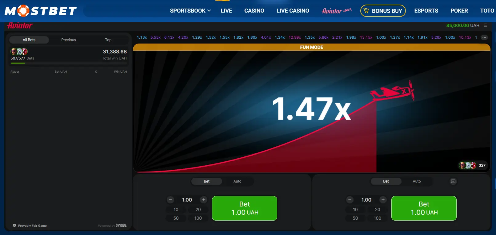 mostbet aviator game