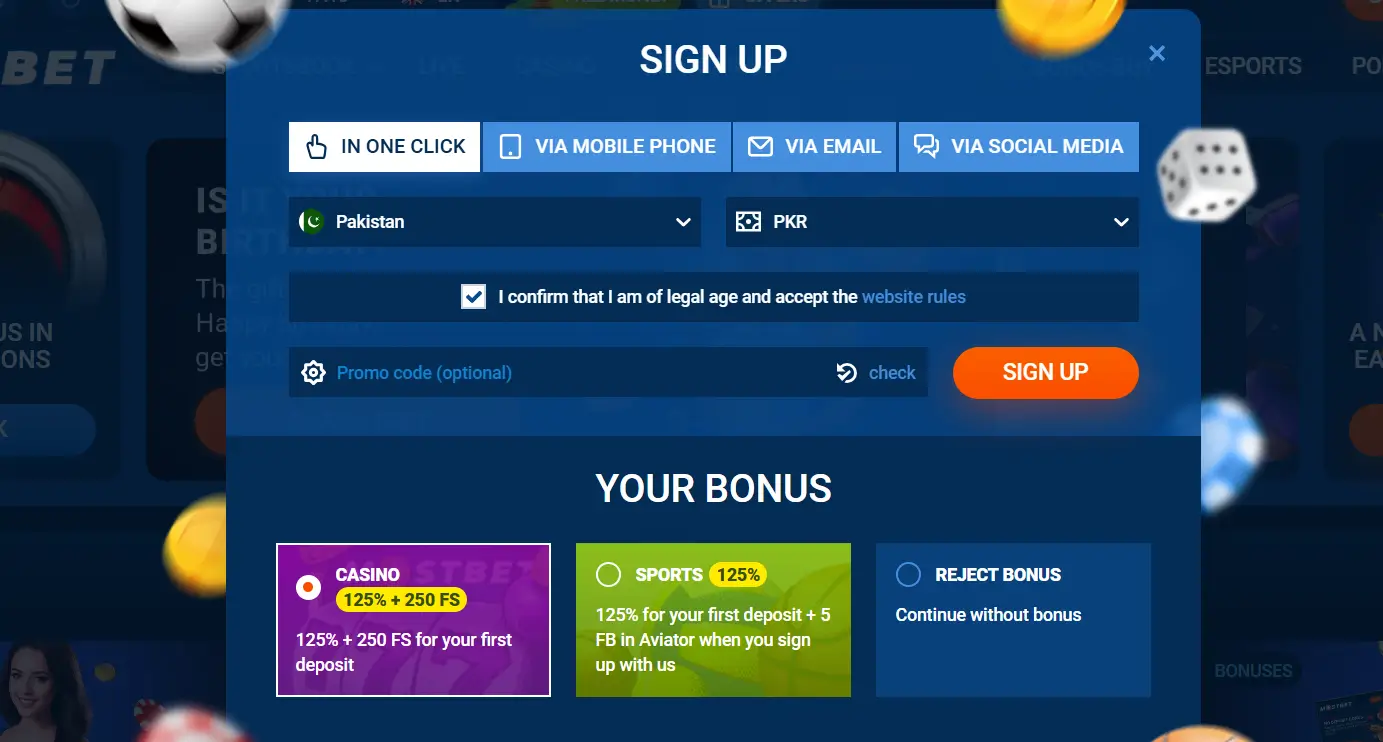 mostbet registration