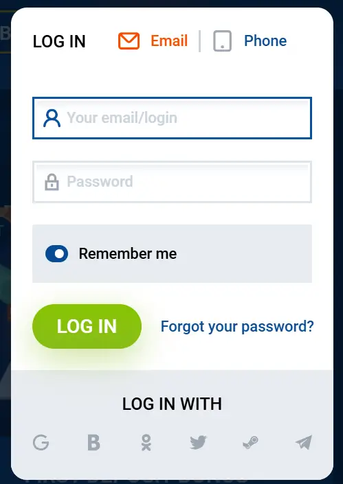 mostbet login process