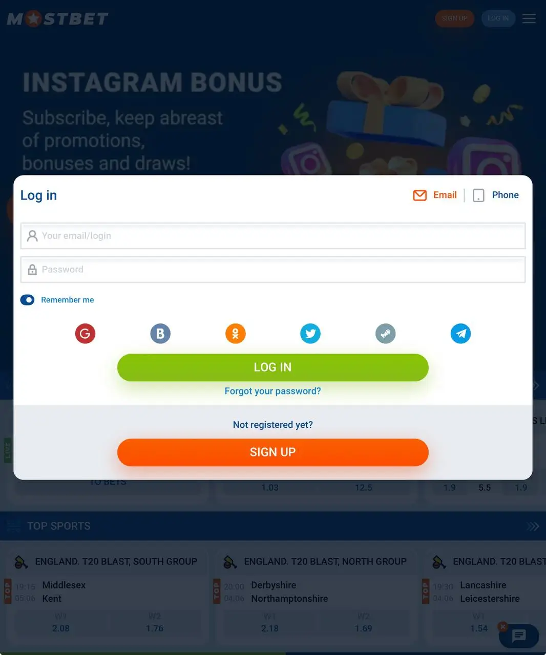 mostbet login and registration process via mobile app